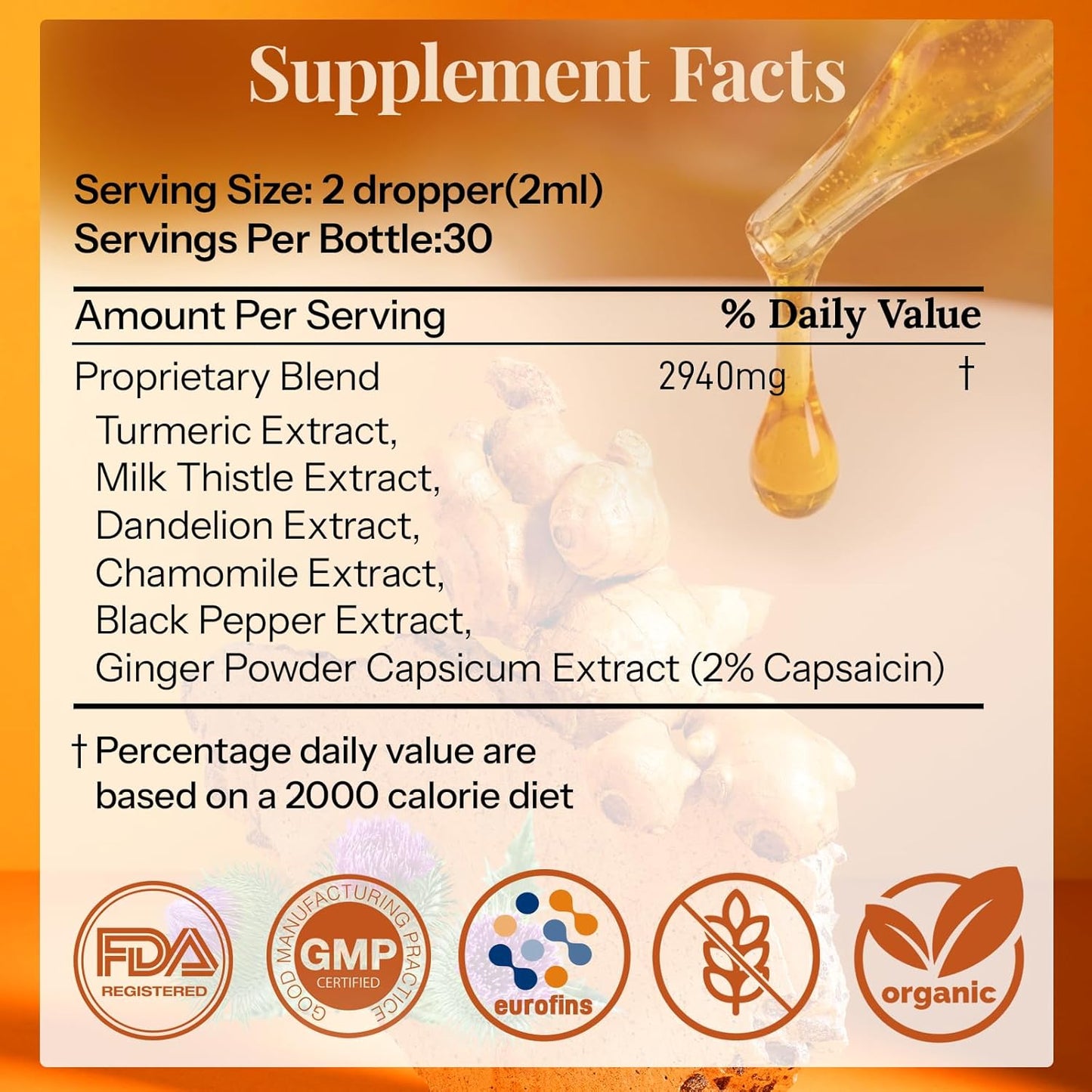 Turmeric Curcumin Complex Liquid Drops