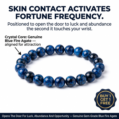 Blue Fire Agate Bracelet | Handmade Healing Crystal for Protection