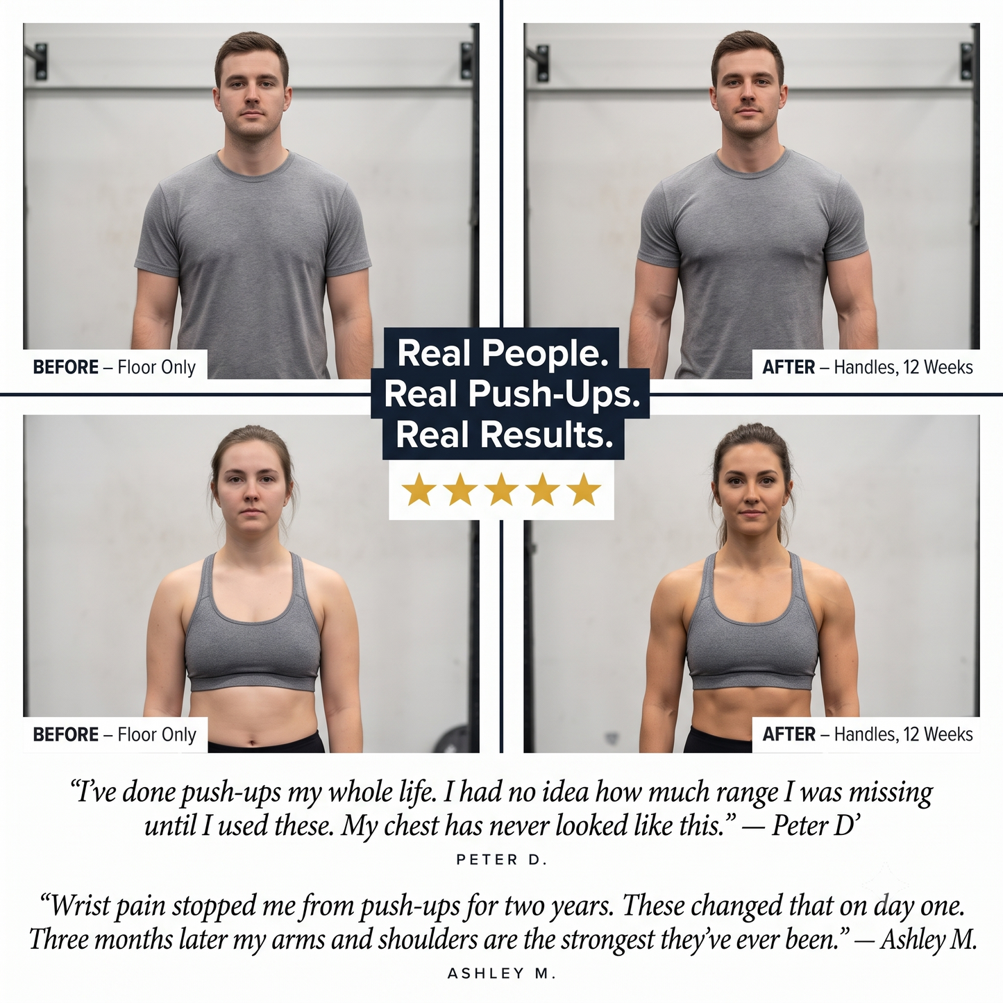 Ergonomic Push-Up Stands With Training Mat